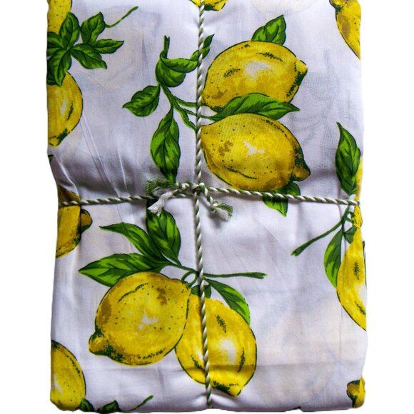 April Cornell Lemons Tablecloth 60 x 102 Table for 8-12 Oblong 100% Cotton New - Picture 3 of 3
